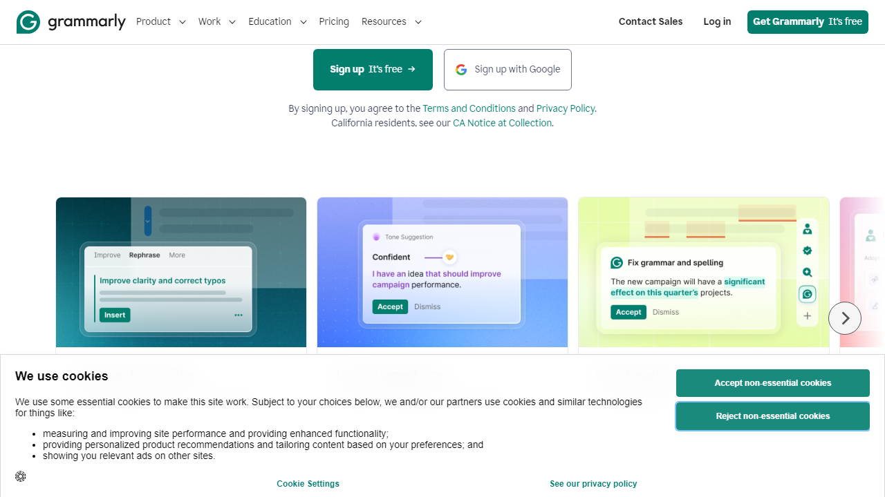 Grammarly interface screenshot