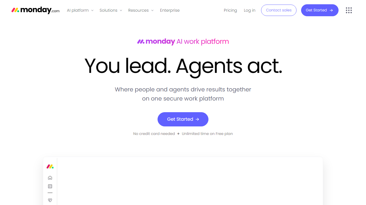 Monday interface screenshot