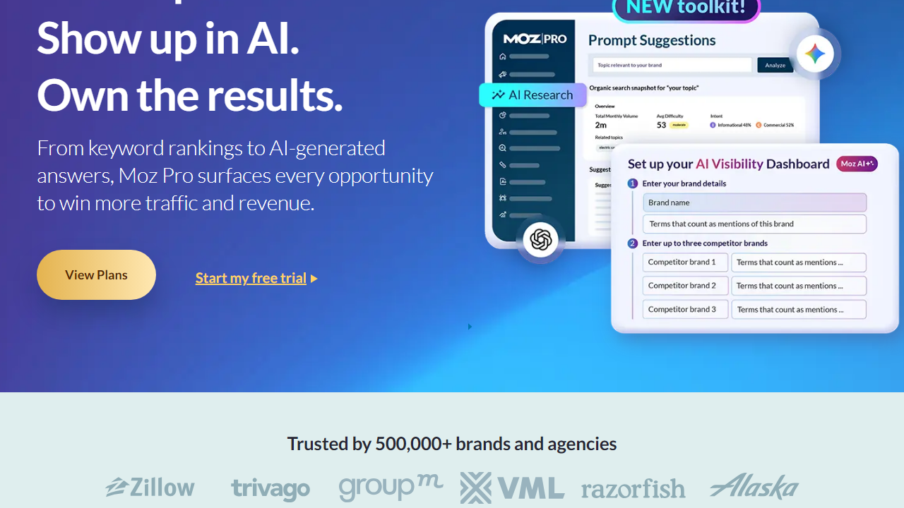 Moz interface screenshot