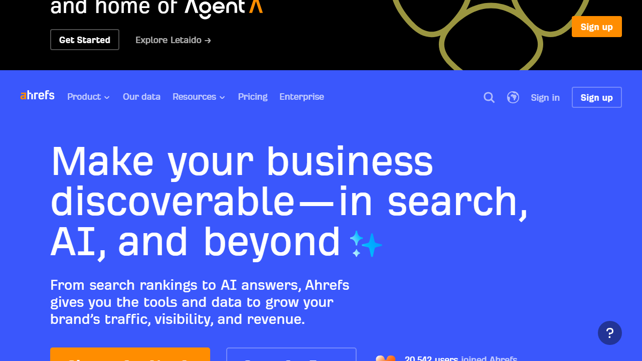 Ahrefs interface screenshot
