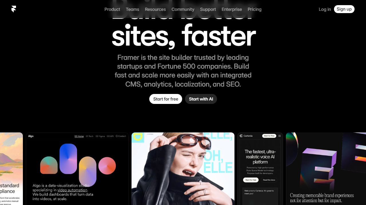 Framer interface screenshot