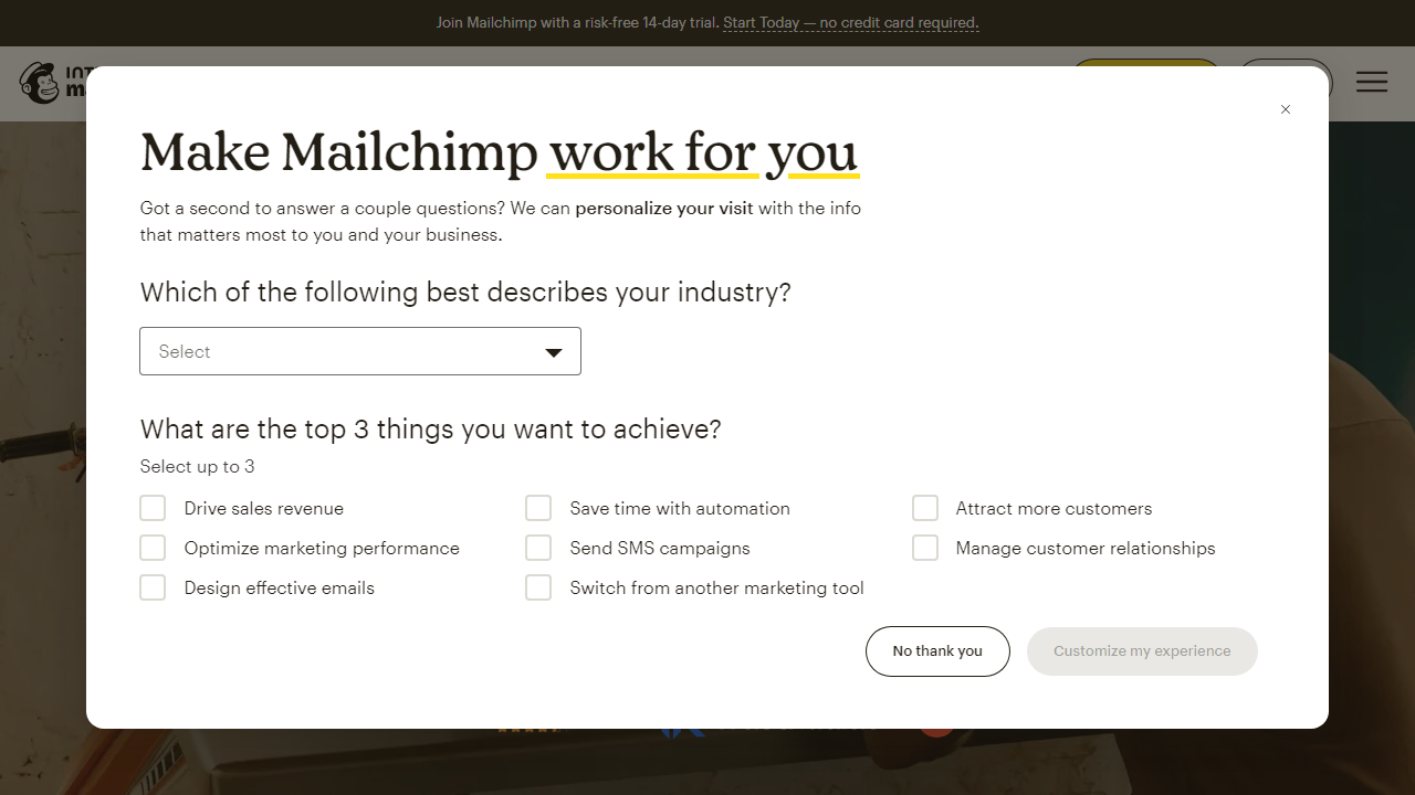 Mailchimp interface screenshot