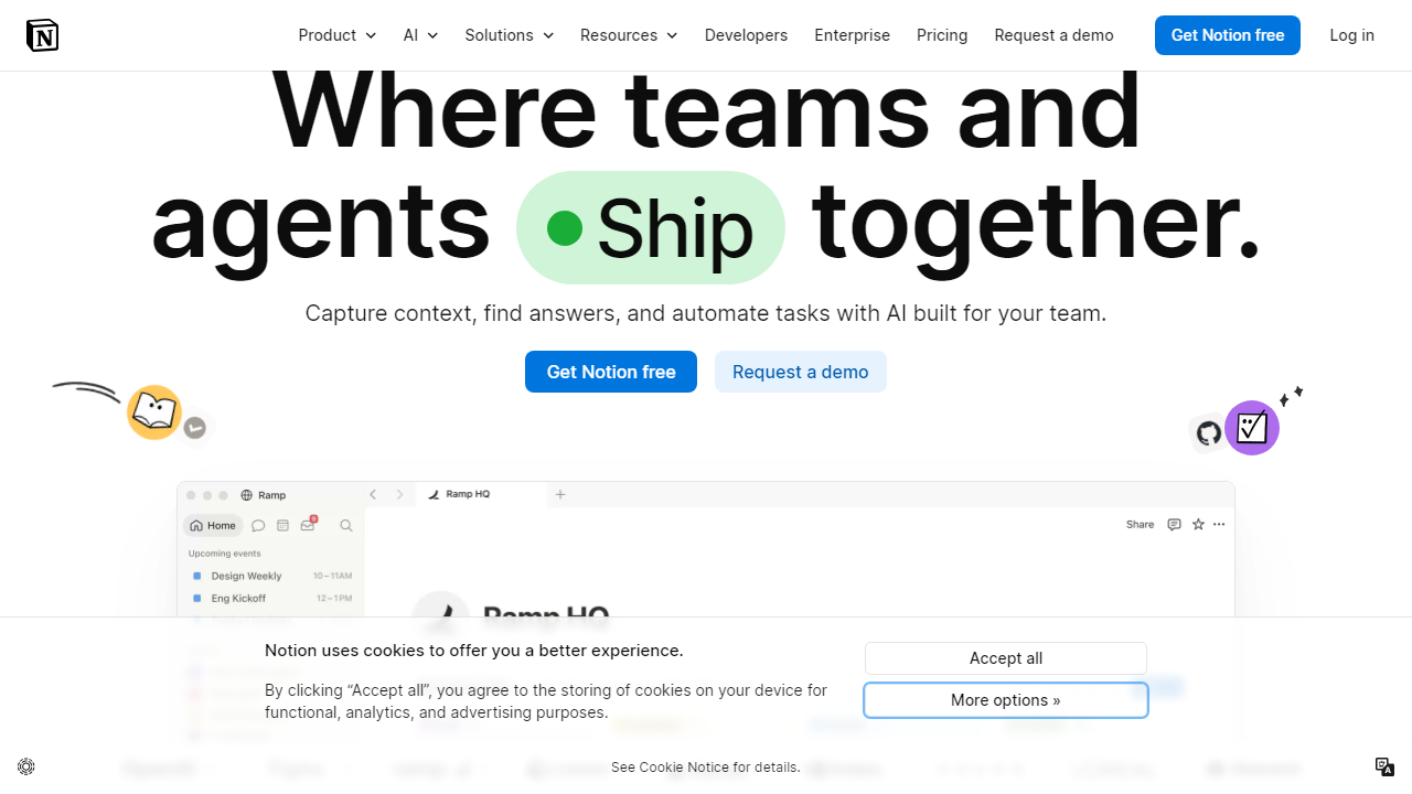 Notion-Alternatives interface screenshot