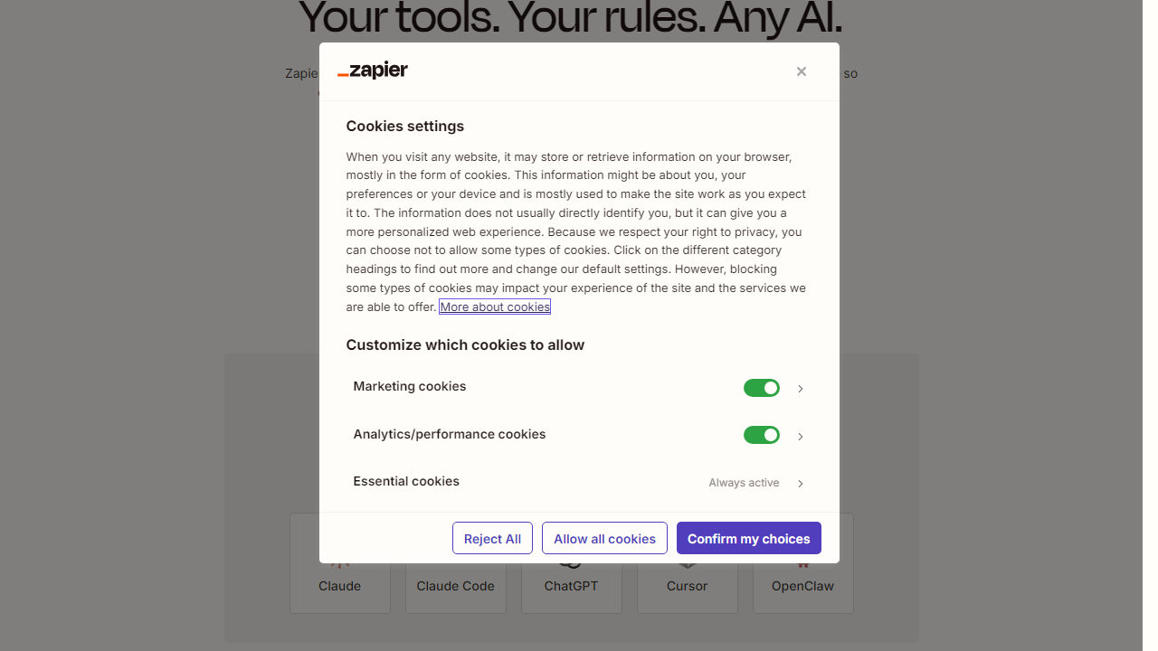Zapier interface screenshot