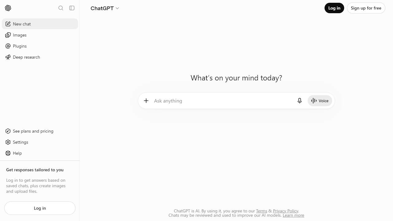 Chatgpt interface screenshot