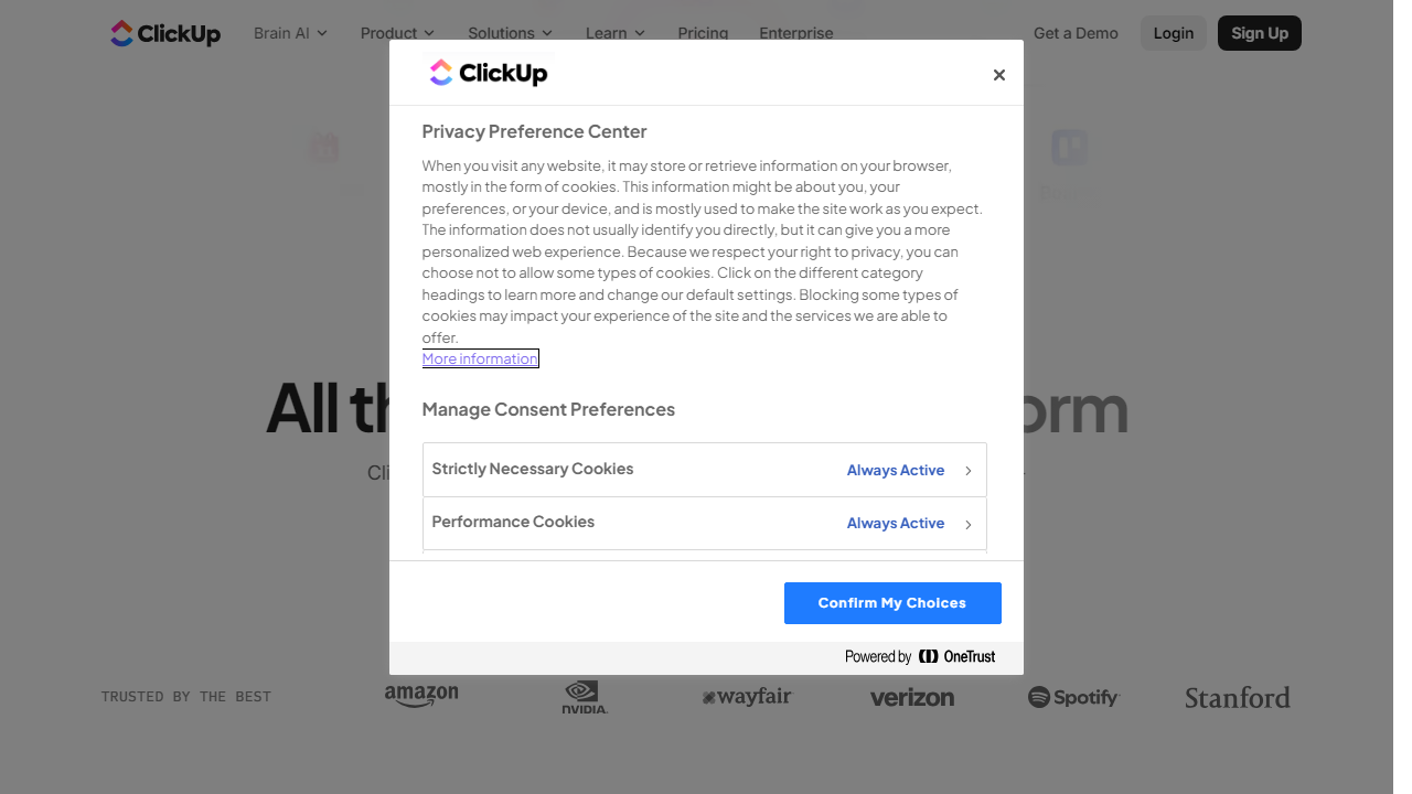 Clickup interface screenshot