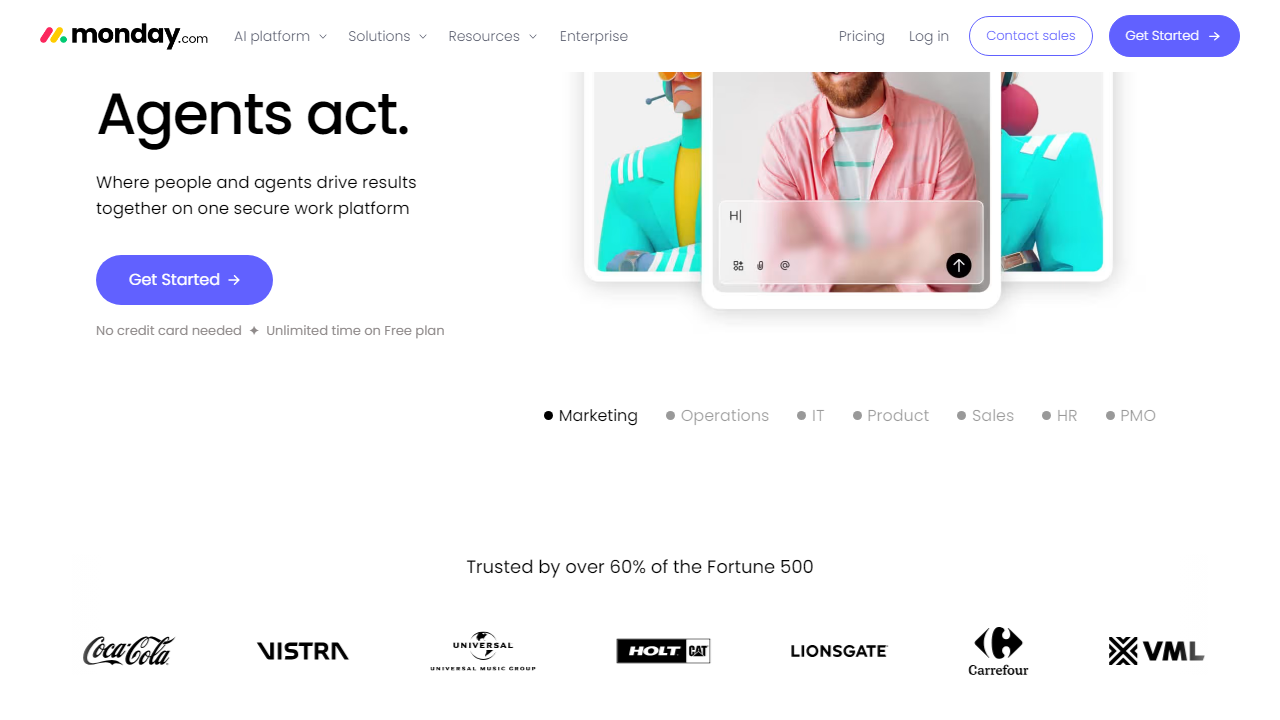Monday interface screenshot