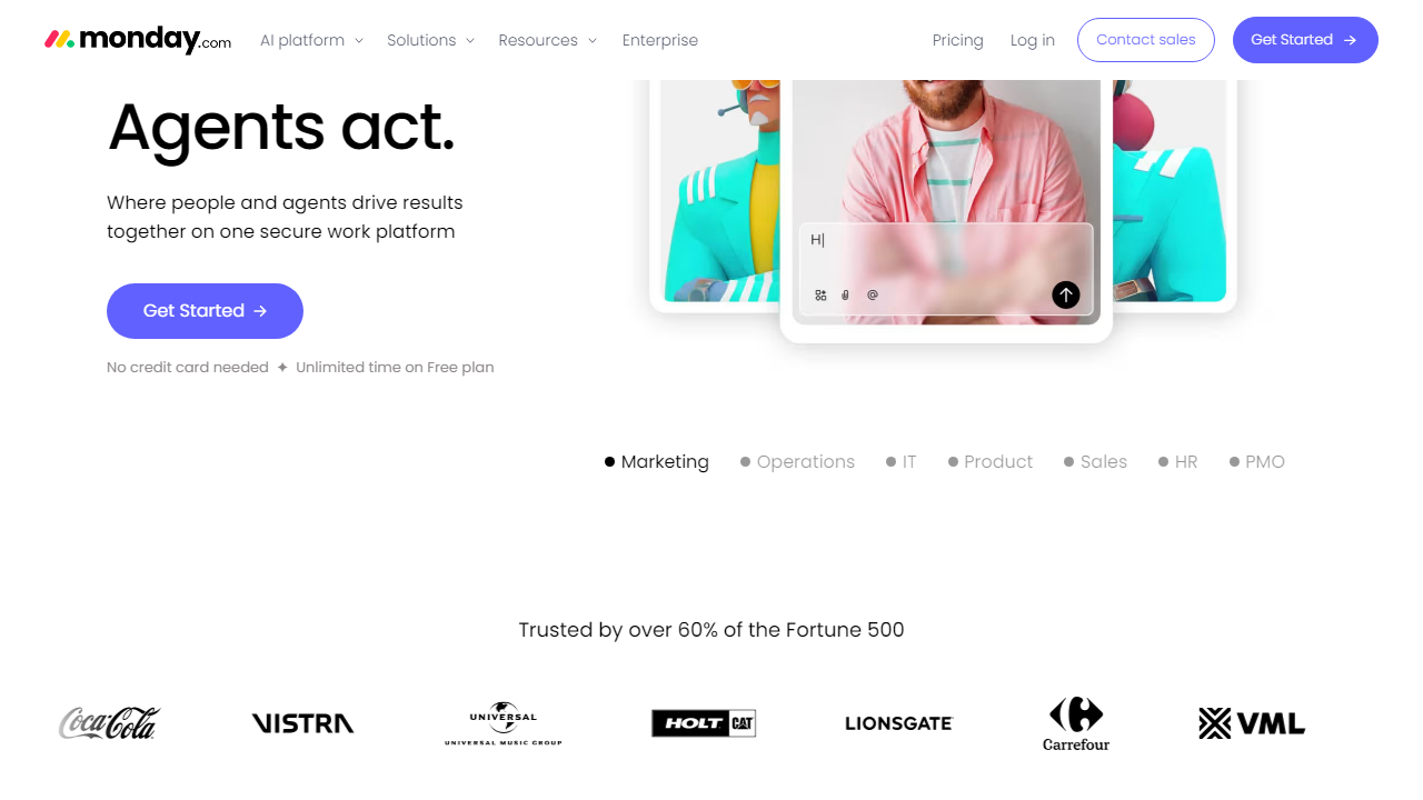 Monday interface screenshot