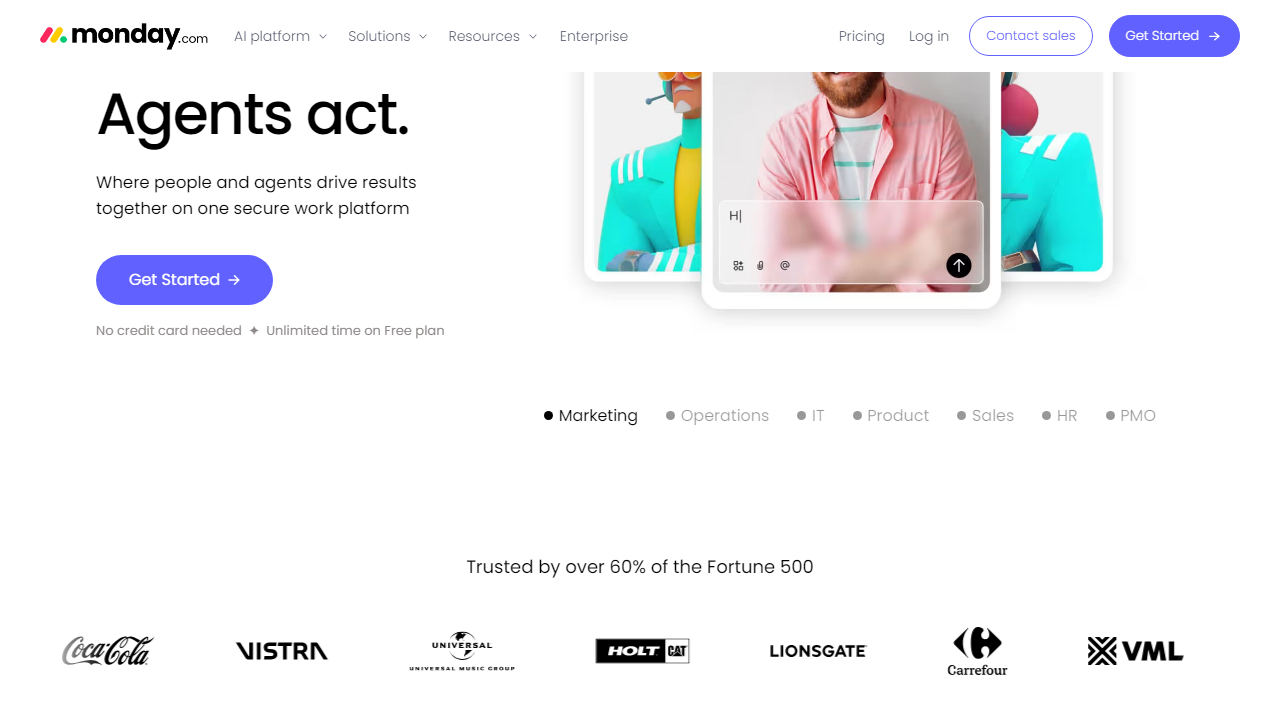 Monday interface screenshot