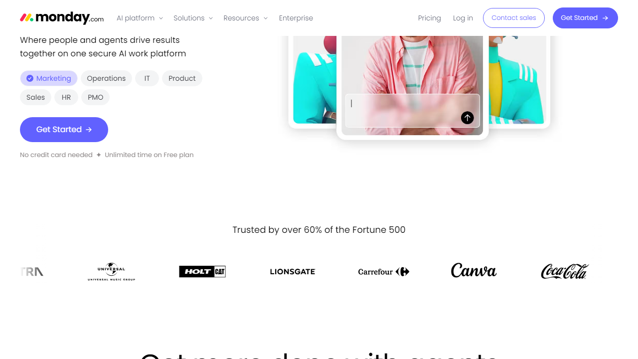 Monday interface screenshot
