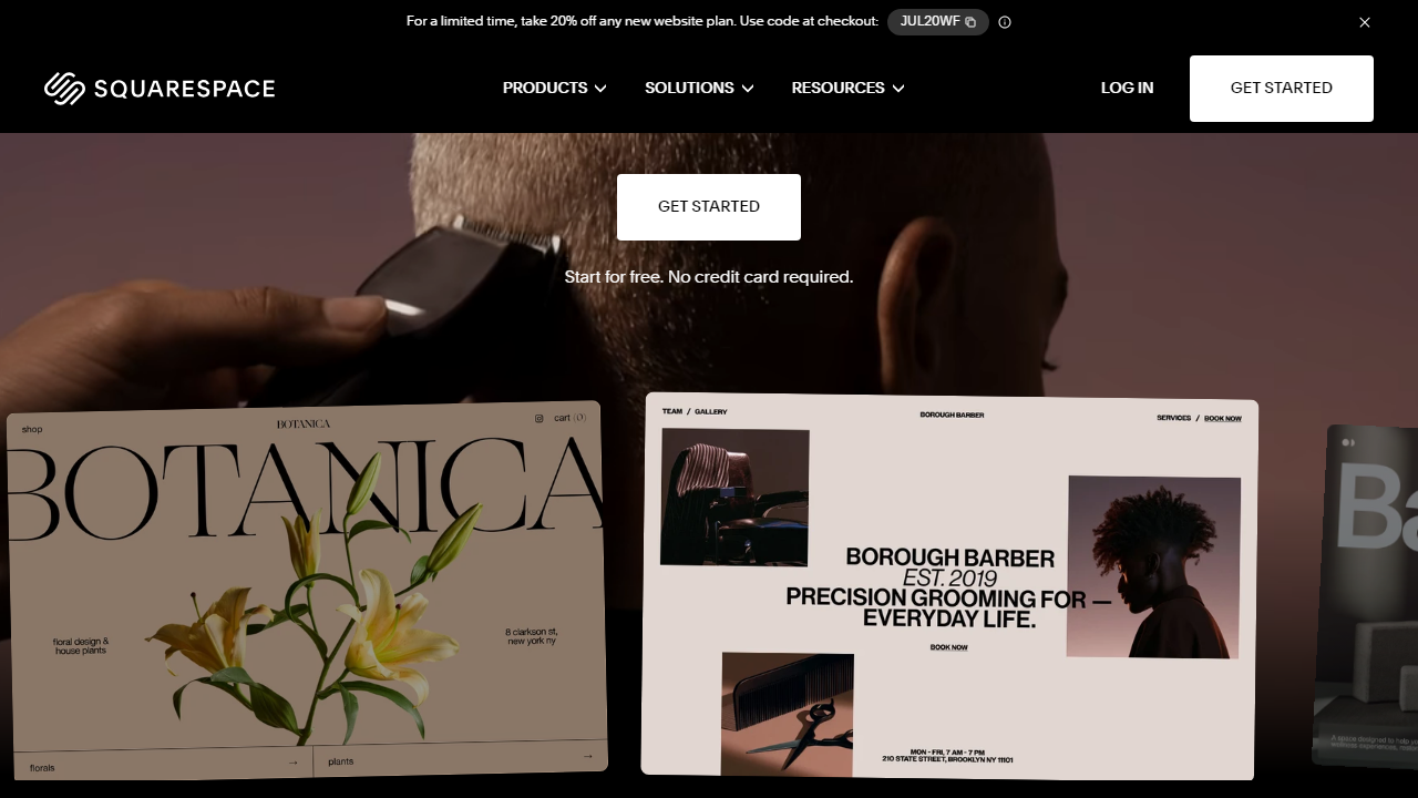 Squarespace interface screenshot