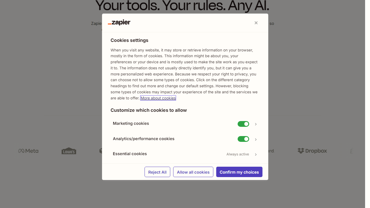 Zapier interface screenshot
