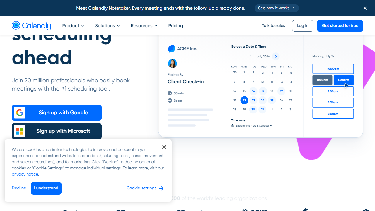 Calendly interface screenshot