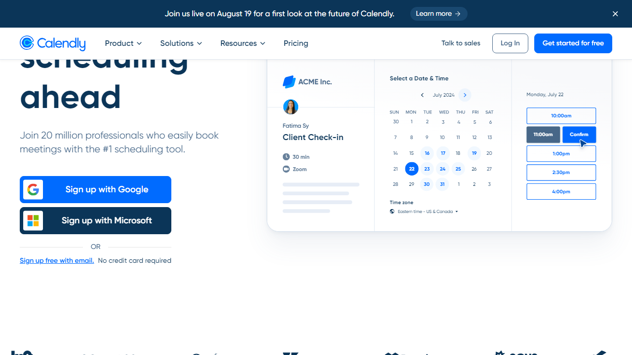 Calendly interface screenshot
