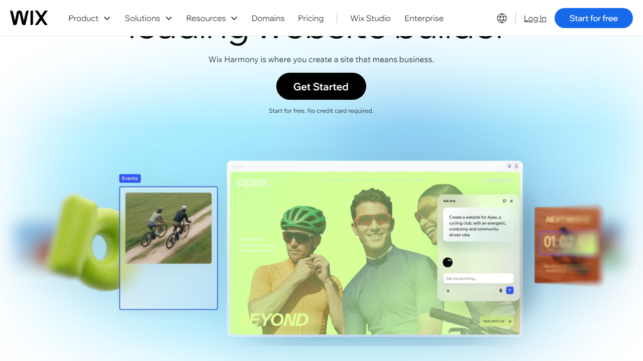 Wix interface screenshot