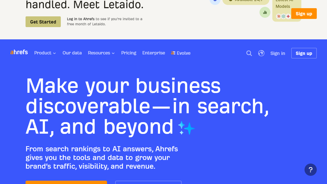 Ahrefs interface screenshot