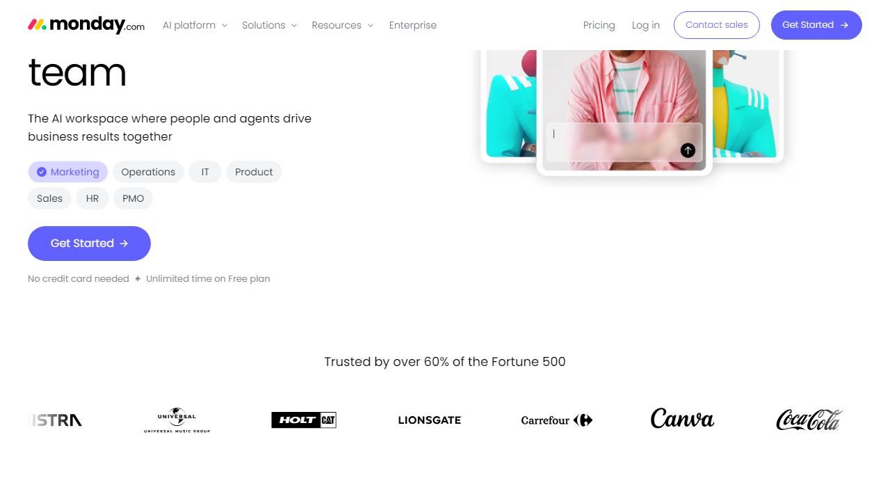 Monday interface screenshot