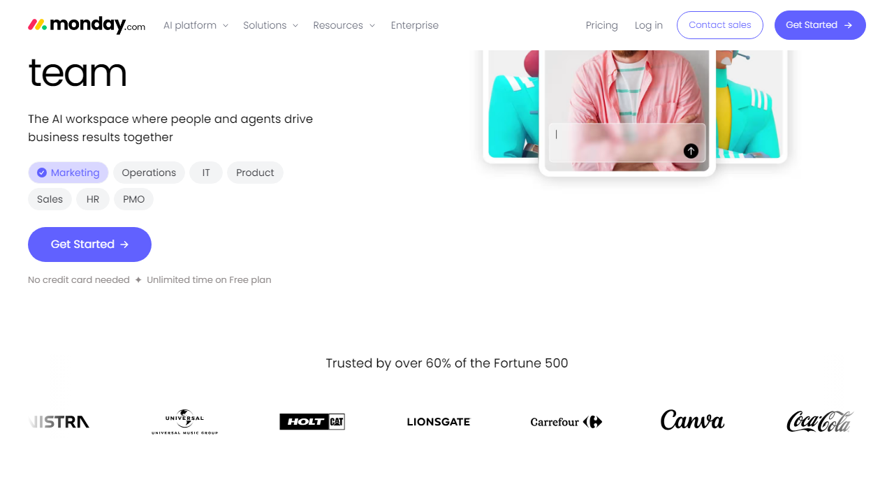 Monday interface screenshot
