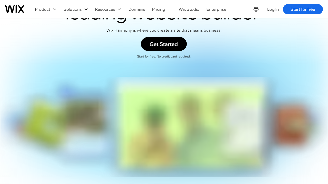 Wix interface screenshot