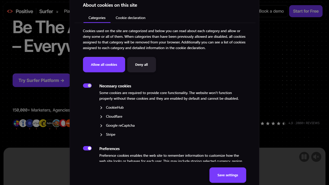 Surfer-Seo interface screenshot