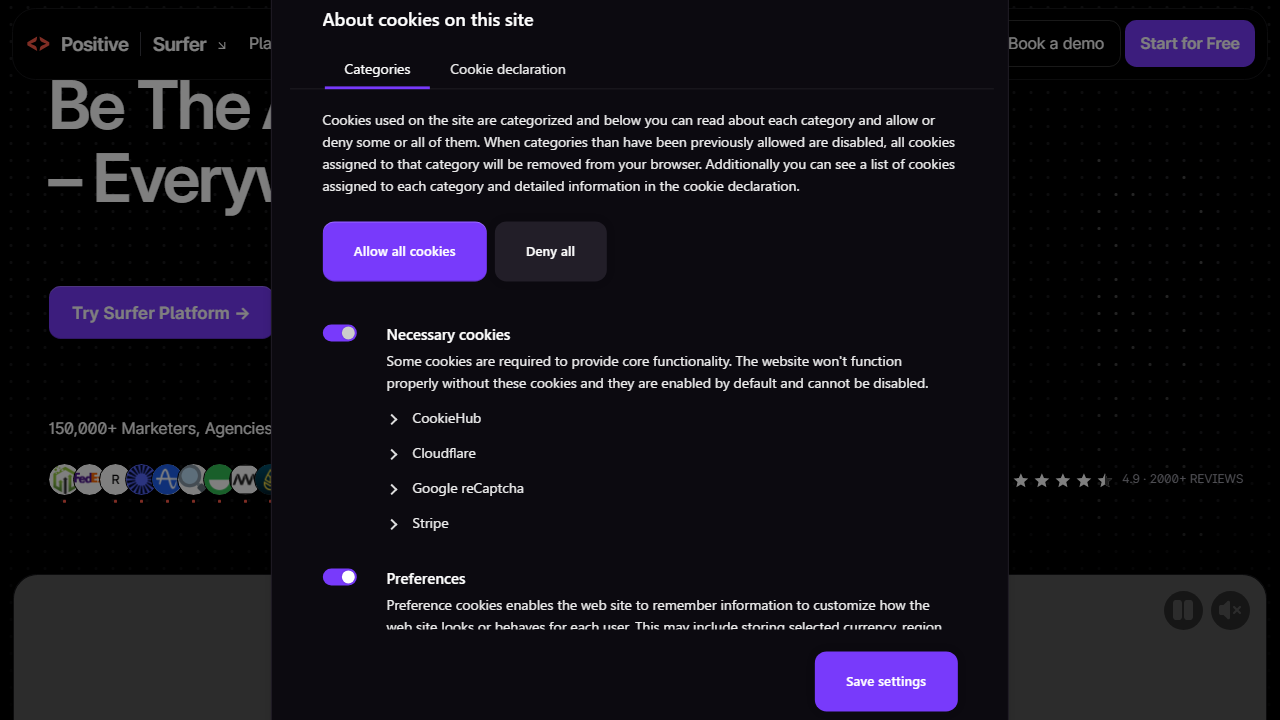 Surfer-Seo interface screenshot