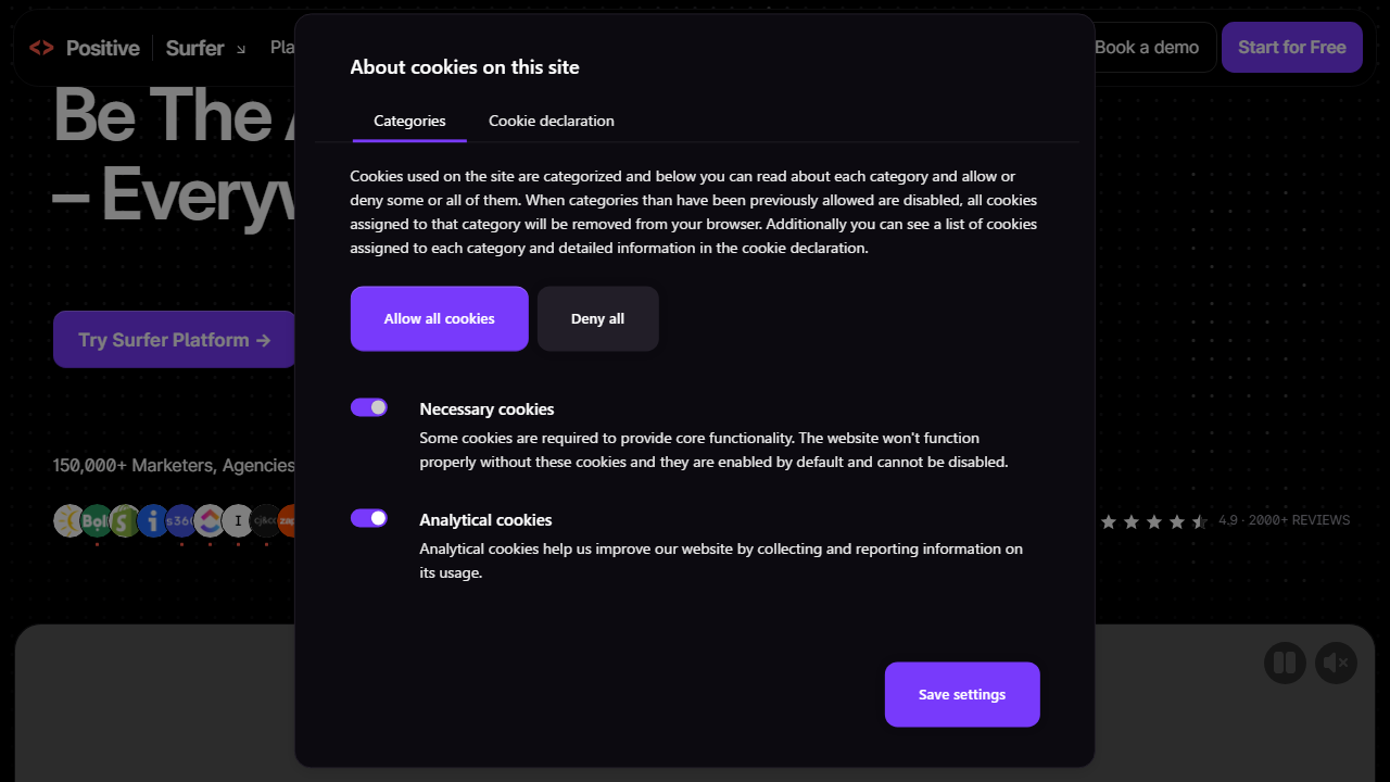 Surferseo interface screenshot