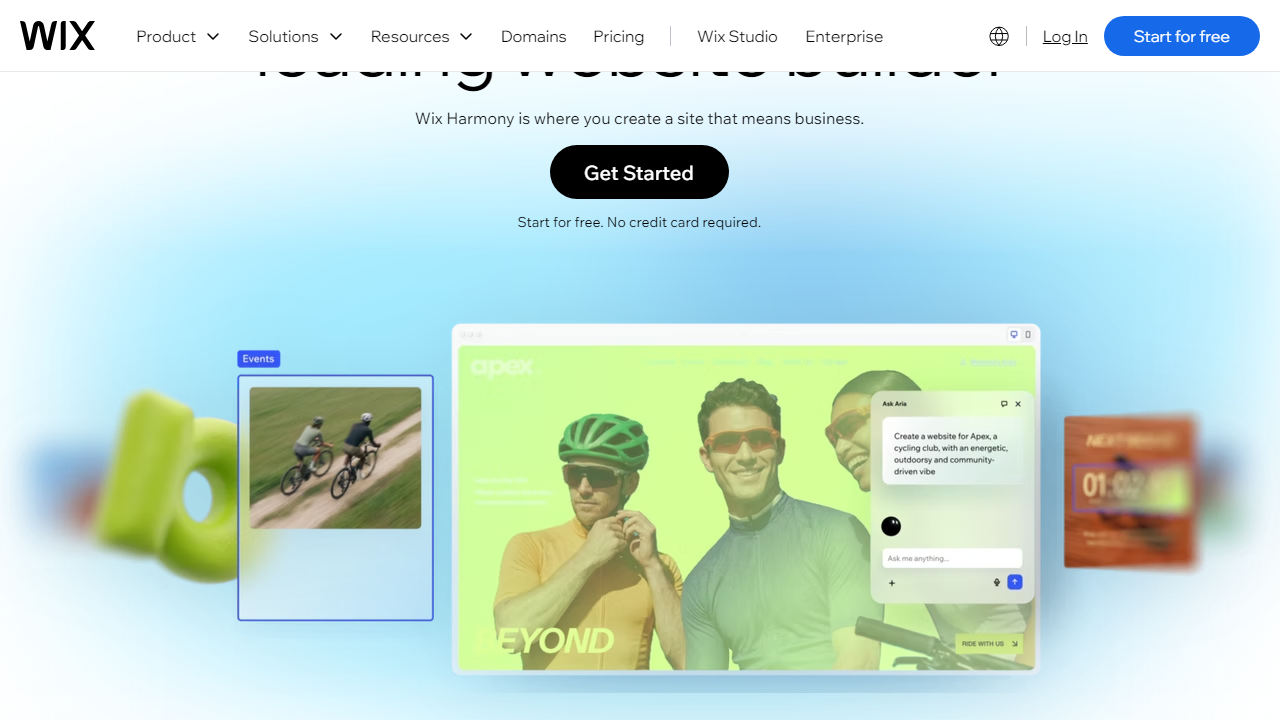 Wix interface screenshot